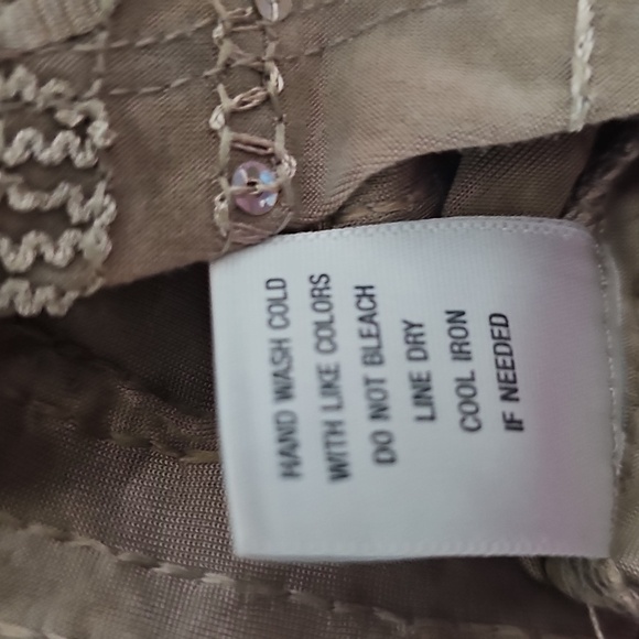 DressBarn Tie Dye Tunic V Neck w 3 Button Neckline, Sequins, Tab Sleeves L EUC - Picture 16 of 16